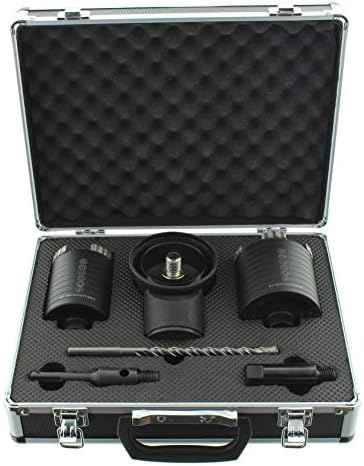 Professionelles Diamant-Dosensenker-Set mit Staubabsaugung für sauberes Bohren.