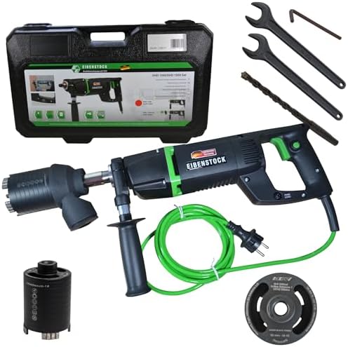 Eibenstock Diamond Dry Core Drill EHD 1500 Including Dust Extraction with Four-Cutter Drill and Diamond Socket Countersink