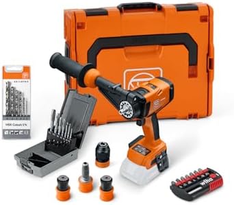 FEIN Cordless Drill ASCM 18-4 QM AS Metal Advanced Accessory Set with Brushless Motor, QuickIN Interface, Tapping up to M14 and Drilling with Carbide Hole Saws up to 80 mm. Without Battery and Charger